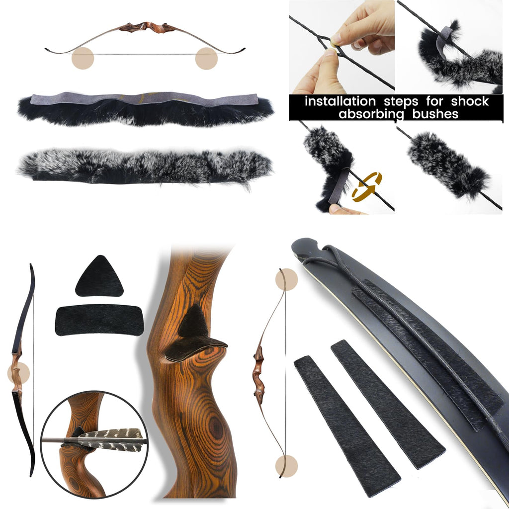 Black Hunter 60 inch Archery Recurve Bow and Arrows Set for Adults with 12 Pcs Carbon Arrows 20-60lb Recurve Hunting Bow for Adults and Beginners to Advanced Outdoor Practice (40 lbs)