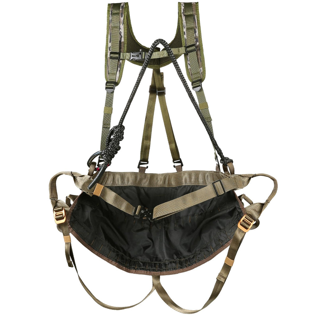 UIIHUNT Hunting Saddle, The Gen 3 Hunting Saddle, Lightweight Tree Saddle, Comfortable Saddle Hunting Kit, Includes Bridge, Expandable Saddle, 2X Tree Saddle Dump Pouch and Suspenders