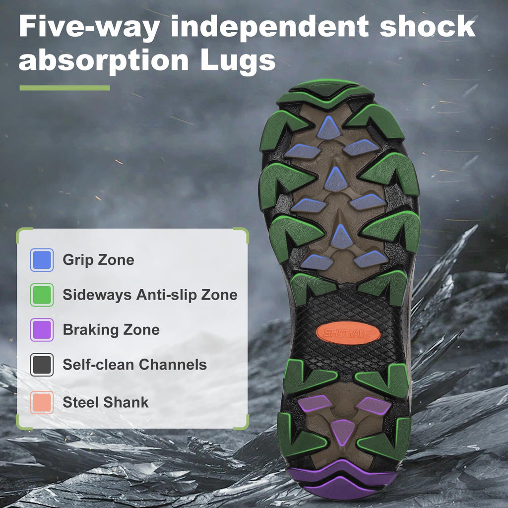 Showave Men's Rubber Boots Waterproof Rain Footwear Durable Short Hunting Boots for Mud Gardening Yard and Chore Working (Size 11,Camo)