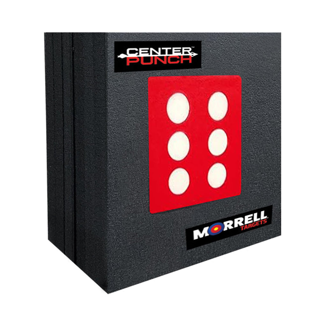 Morrell Targets Center Punch 24 Inch Foam Frame with High Roller Insert, Layered Archery Block for Compound Bows and Crossbows, Black/Red
