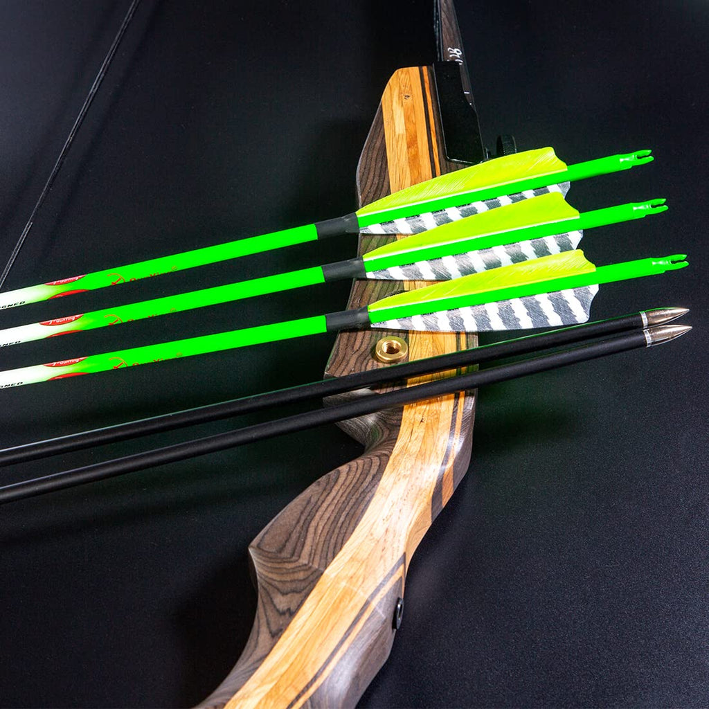 QunYing 300 340 400 500 600 Spine Traditional Archery Carbon Feather Arrows 31 Inch for Recurve Compound Bow Longbow Hunting Targets Arrow 12PCS Green 600