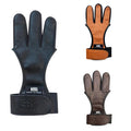 Hunt & Seek Cow Leather Thick Three Finger Archery Shooting Glove for Recurve & Compound Bow – Finger Tab Accessory (Black, Medium)