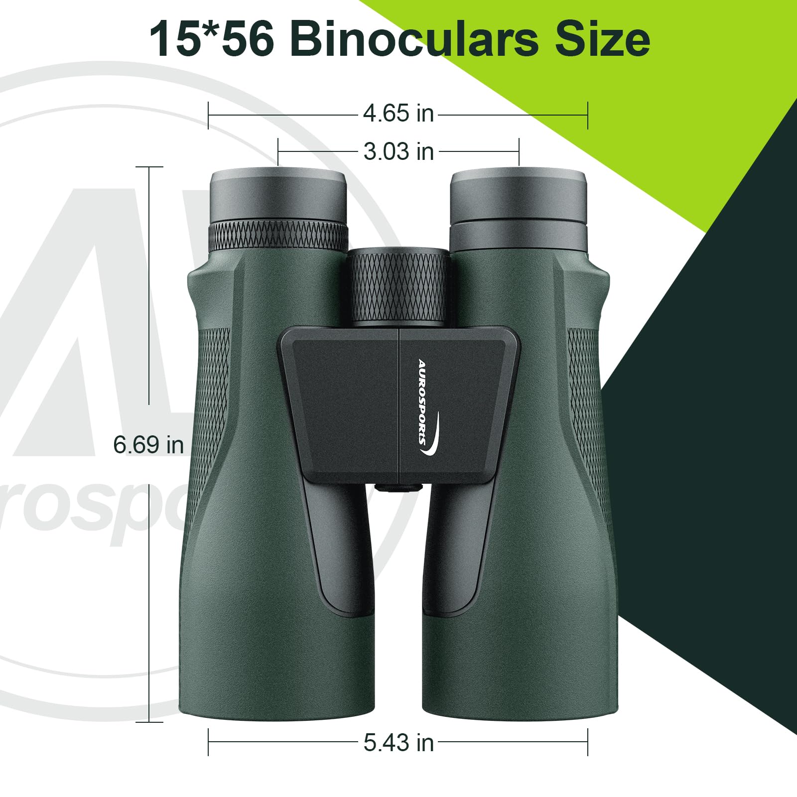 Aurosports 15x56 Binoculars for Adults High Powered - HD Large View Binoculars with Clear Low Light Vision - Lightweight Balance of Features Value Bird Watching Hunting Cruise Travel Gifts for Men