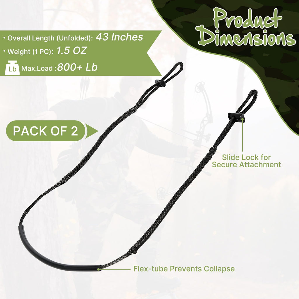 Climbing Stick Aider for Hunting - 2pc UHMWPE Single Step Aider,Cable Aiders for Climbing Sticks,Lightweight Rope Ladder Tree Stand Step,Sturdy Load-Bearing Ring of Steps Tree Saddle Accessories