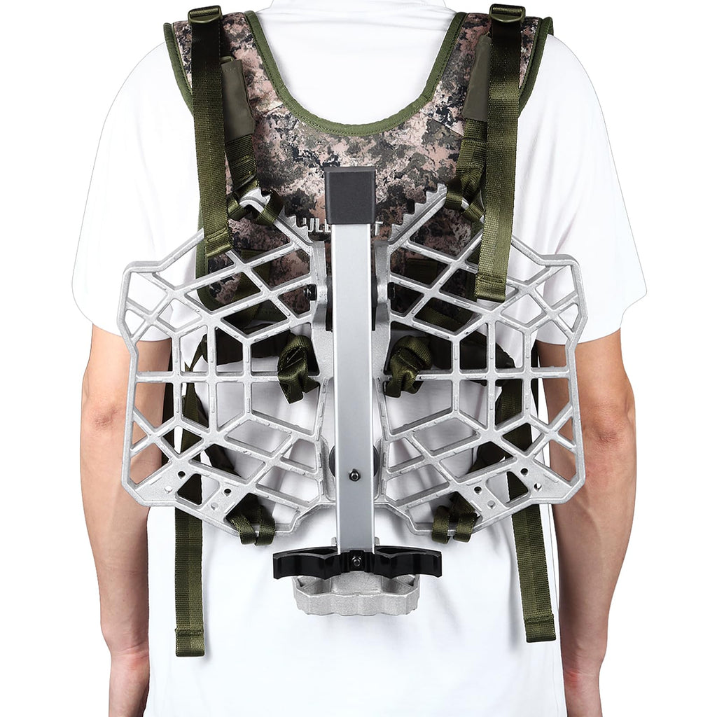 UIIHUNT Tree Saddle Hunting Platform, Reliable Saddle Platform with Non-Slip Ridge Grips, Mobile Cast Aluminum Construction, Fully Adjustable Silent Hunting Saddle Platform, 16.1"x12.2" Platform