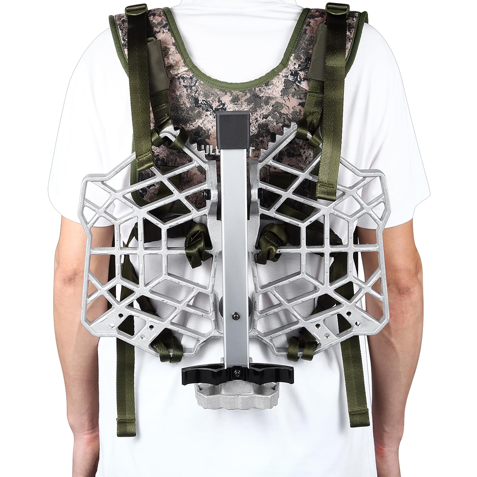 UIIHUNT Tree Saddle Hunting Platform, Reliable Saddle Platform with Non-Slip Ridge Grips, Mobile Cast Aluminum Construction, Fully Adjustable Silent Hunting Saddle Platform, 16.1"x12.2" Platform