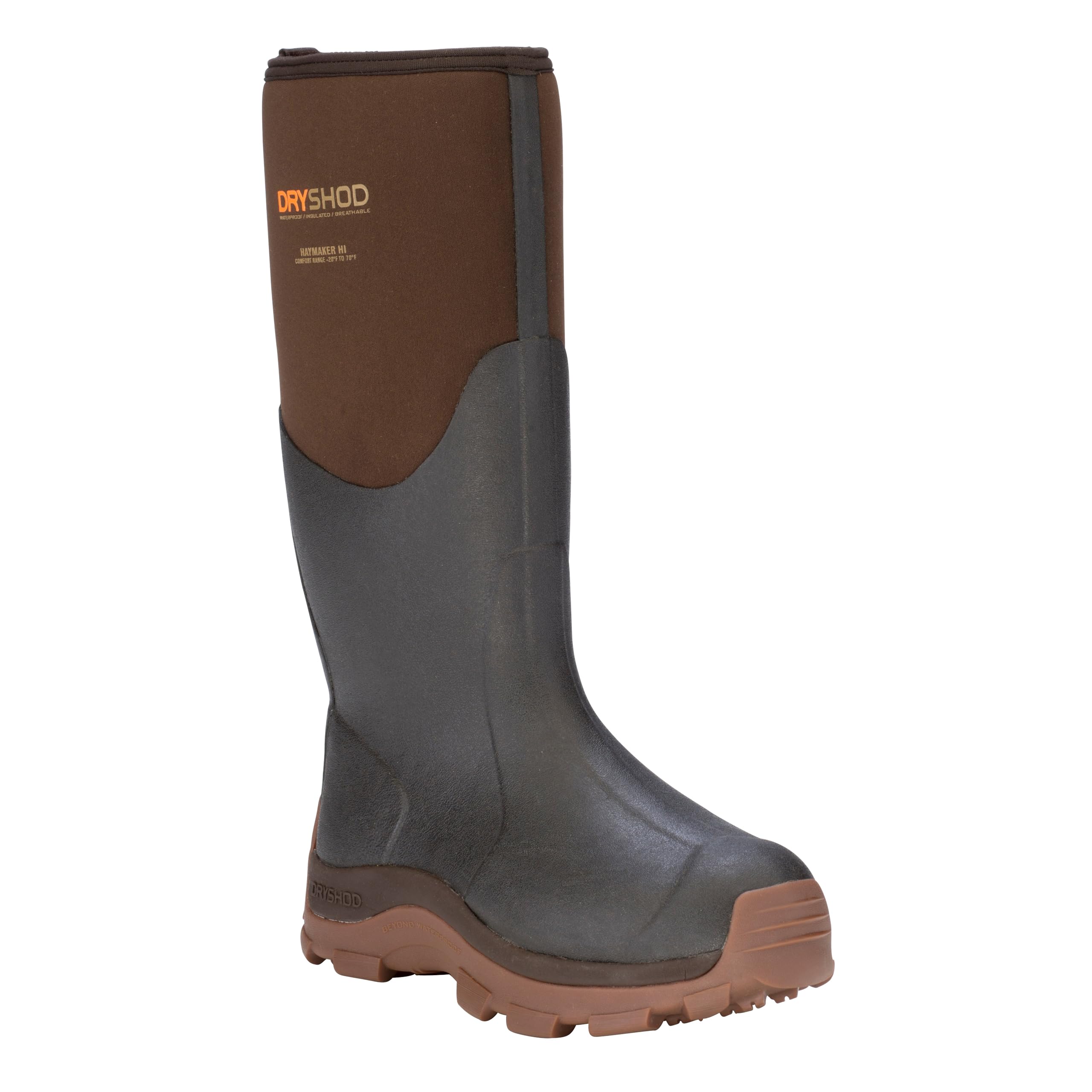 Dryshod Mens Haymaker Hi Rubber Farm Boots |Rubber | Waterproof | Brown |Size 10