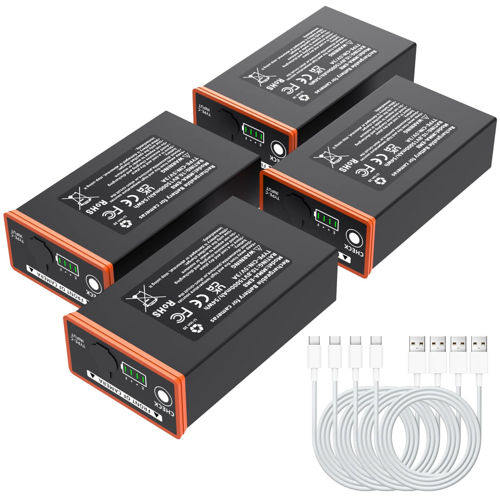 4 Pack Battery for Moultrie Power Mag Rechargeable Lithium-Ion Battery Pack Replacement, Compatible with Moultrie Cellular Trail Cameras Edge, Edge Pro, Edge 2, Edge 2 Pro, Sup Solar Panel Charging