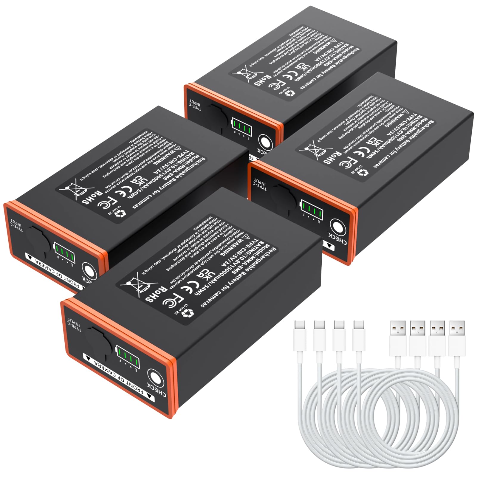 4 Pack Battery for Moultrie Power Mag Rechargeable Lithium-Ion Battery Pack Replacement, Compatible with Moultrie Cellular Trail Cameras Edge, Edge Pro, Edge 2, Edge 2 Pro, Sup Solar Panel Charging