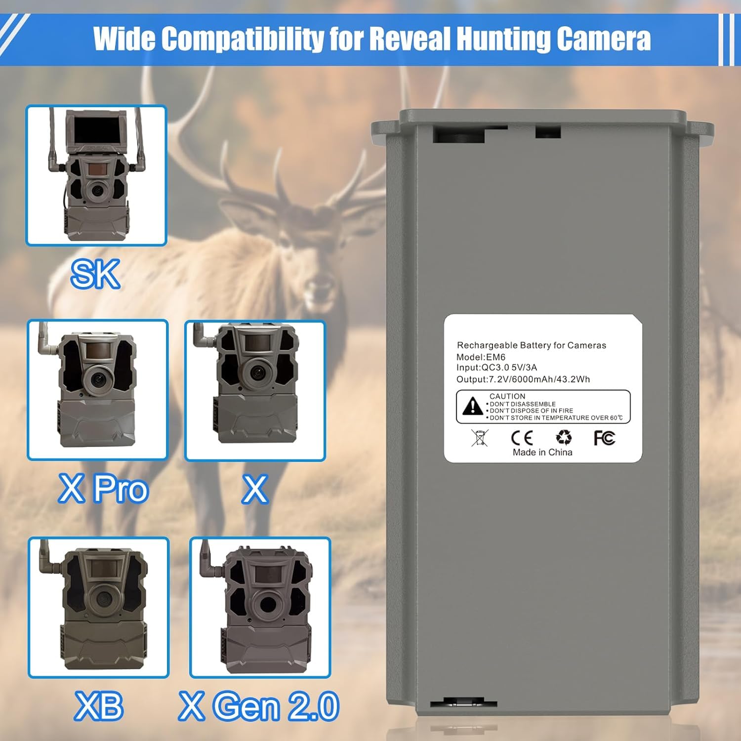 REACELL 4 Pack New Reveal Rechargeable Battery + Cartridge 4 Port Charger, Compatible with TACTACAM Reveal X Gen 3.0, Pro 3.0,X PRO, X 2.0, X, SK, XB Cellular Trail Camera