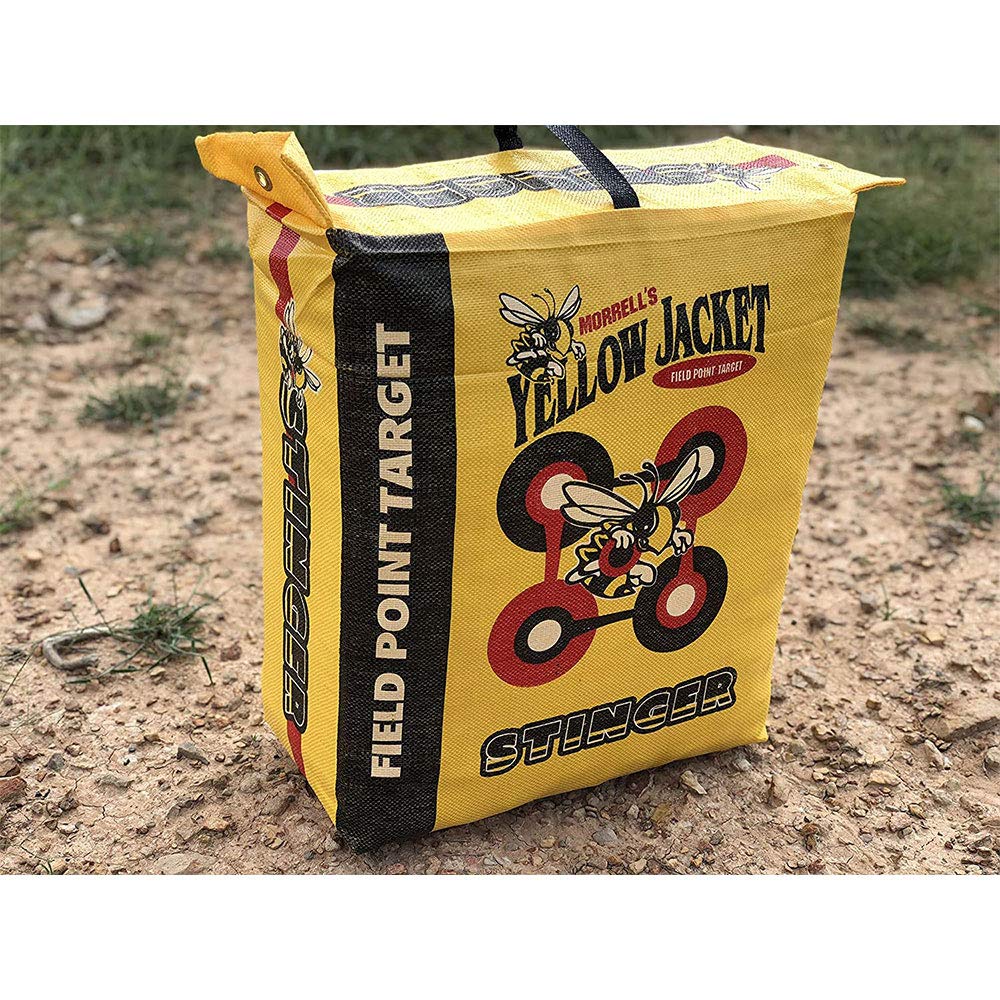 Morrell Yellow Jacket Stinger, Field Point Archery Target with 2 Shooting Sides & 10 Bullseyes - Portable Backyard Hunting Practice Bag with E-Z Tote Carrying Handle & Easy Arrow Removal