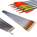 Pinals Traditional Archery 300 340 400 500 600 700 Spine Carbon Feather Arrows for Recurve Compound Bow Longbow Hunting Targets Arrow 12PCS 400 31"