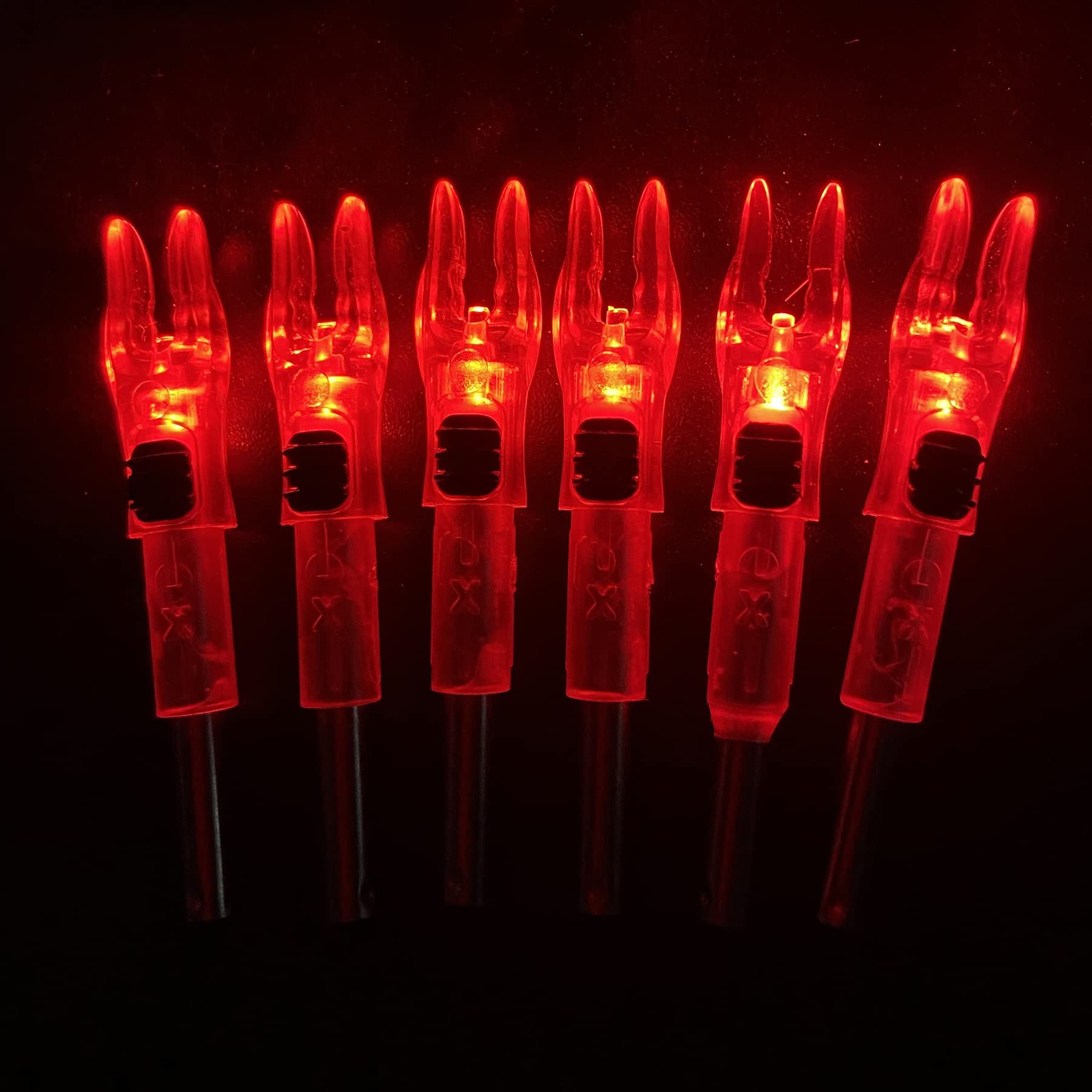 KEAUP 12 Pack X Lighted Nocks Universal Fit for Arrows with ID .204/.233/.244/.246 Light Up Nocks with ON/Off Switch for Archery Hunting
