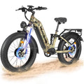 PHILODO Falcon 60V Off-Road Electric Bike Dual Motor Hunting Ebike, Fat Tire Full Suspension Dirt Bike for Adults, Long Range Snow/Sand Electric Bicycle(Green)