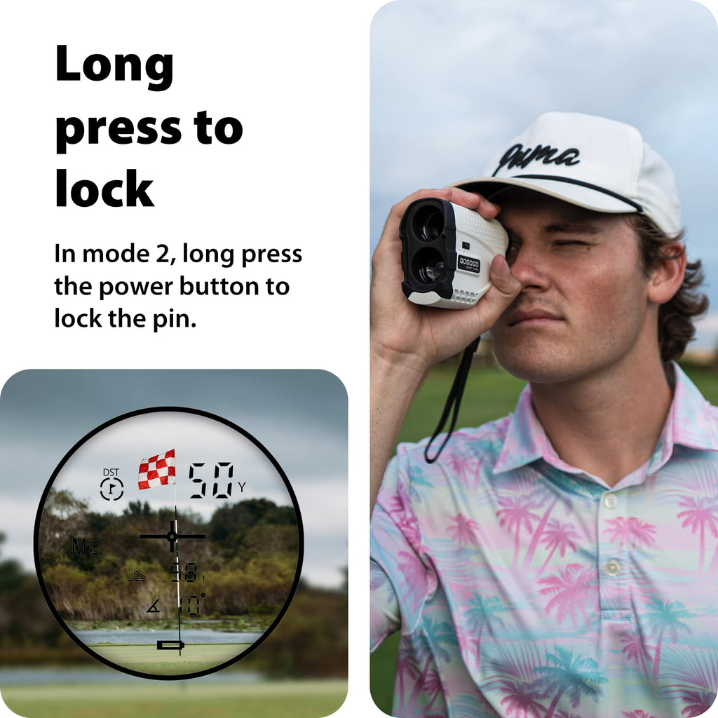 Gogogo Sport Vpro GS24 Golf & Hunting Laser Rangefinder, 7X Magnification, 1200 Yard Distance Measuring Range Finder with High-Precision Flag Pole Locking Vibration Function Slope Mode Continuous Scan
