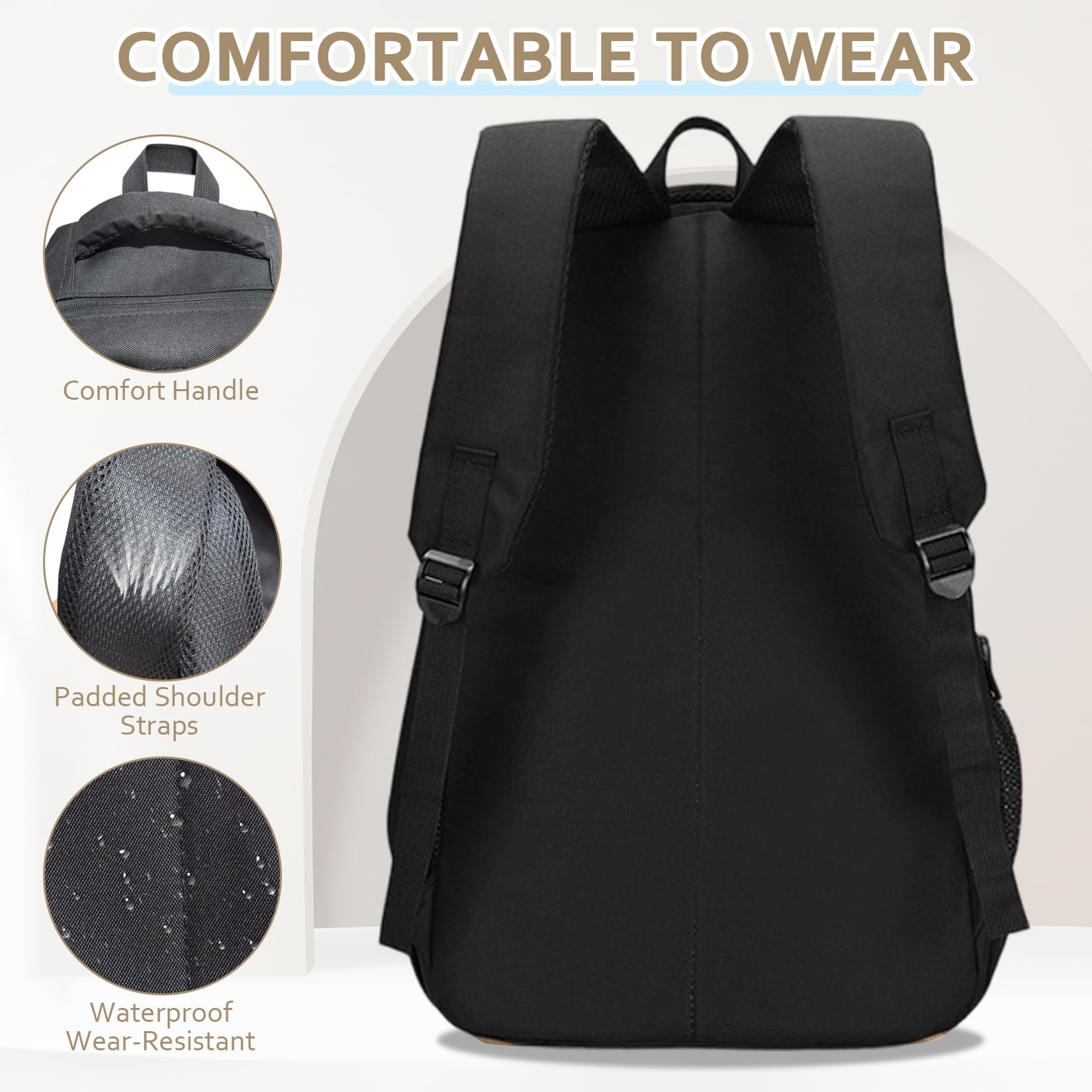 CGYCSY Tactical Backpack - 19'' Waterproof School Bag for Kids, 15.6" Laptop Compartment & MOLLE Webbing for Camping Hiking Travel