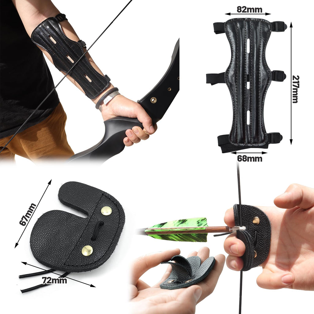 Black Hunter 60 inch Archery Recurve Bow and Arrows Set for Adults with 12 Pcs Carbon Arrows 20-60lb Recurve Hunting Bow for Adults and Beginners to Advanced Outdoor Practice (40 lbs)