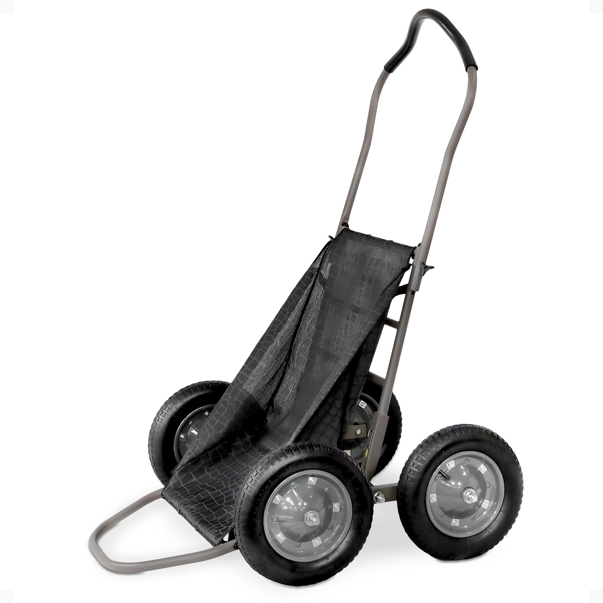Hawk Crawler Multi-Use Folding Cart, Deer Hunting Fishing Cart w/ 500 Lb Capacity for Hauling Game, Bait, Hunting Gear, & Wood, Flat Dark Earth Gray