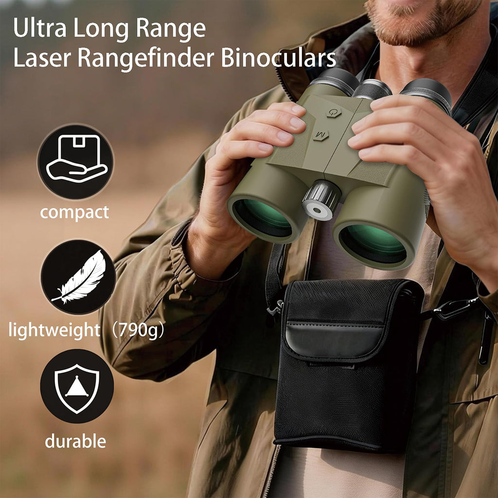 Gravoptics Rangefinder Binoculars for Hunting, 1968 Yard Long Range Laser Rangefinding 10x42mm, Fast 0.15s IP65 Waterproof ±0.5m Accuracy Range Finder Built in for Hunter/Outdoors