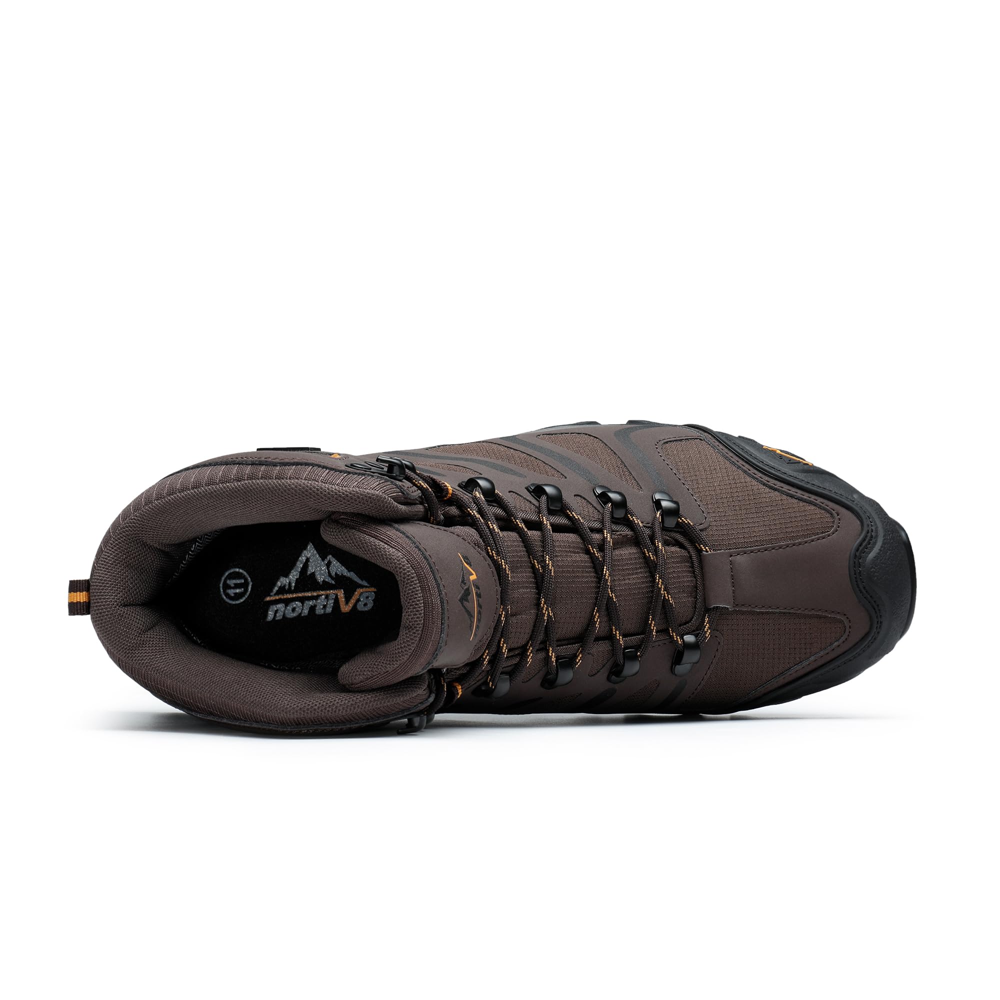 NORTIV 8 Men's Ankle High Waterproof Hiking Boots Outdoor Lightweight Shoes Trekking Trails Armadillo,Size 11,Brown/Black/Tan,160448_M
