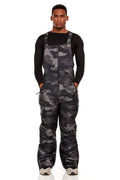Arctic Quest Mens Insulated Snow and Ski Bib Overalls Snow Pants Snowboard Mens Overalls for Fishing, Hunting, Snowmobiling, Black Grey Camo, Medium