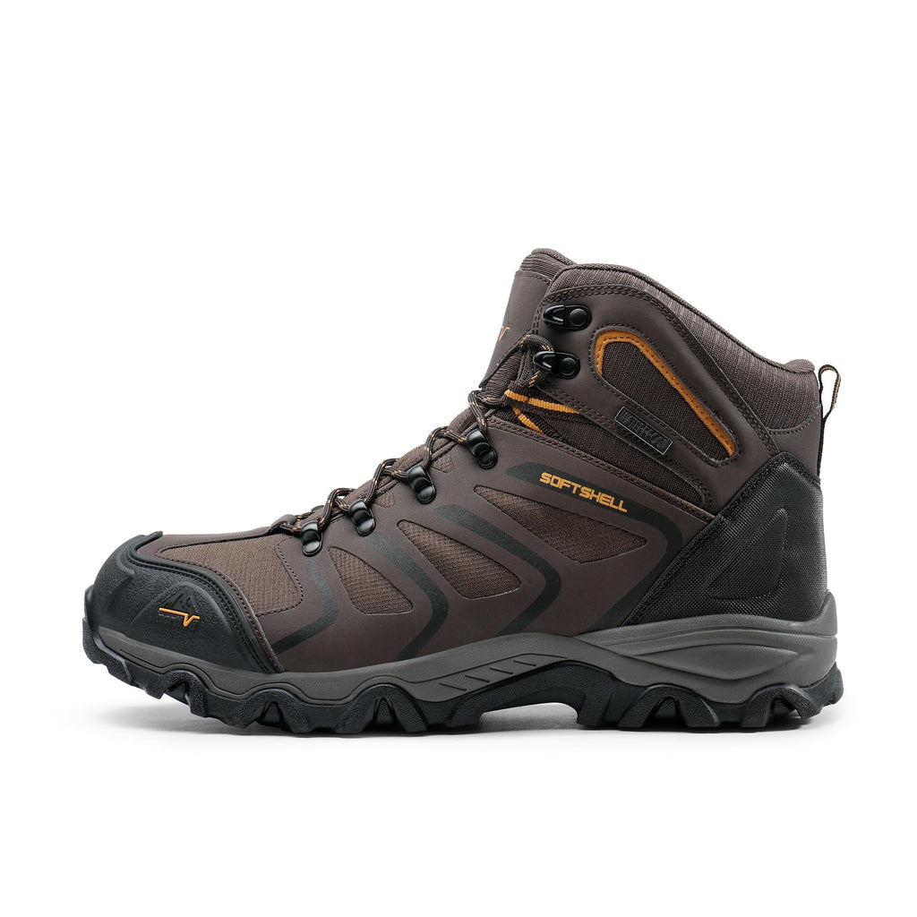 NORTIV 8 Men's Ankle High Waterproof Hiking Boots Outdoor Lightweight Shoes Trekking Trails Armadillo,Size 11,Brown/Black/Tan,160448_M