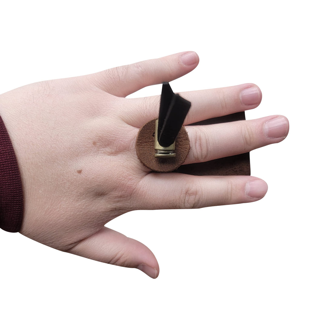 SAS Southland Archery Supply Barebow Suede and Leather Finger Tab Bare Bow Archery Shooting (Small - 2.9" W x 2.3" H)