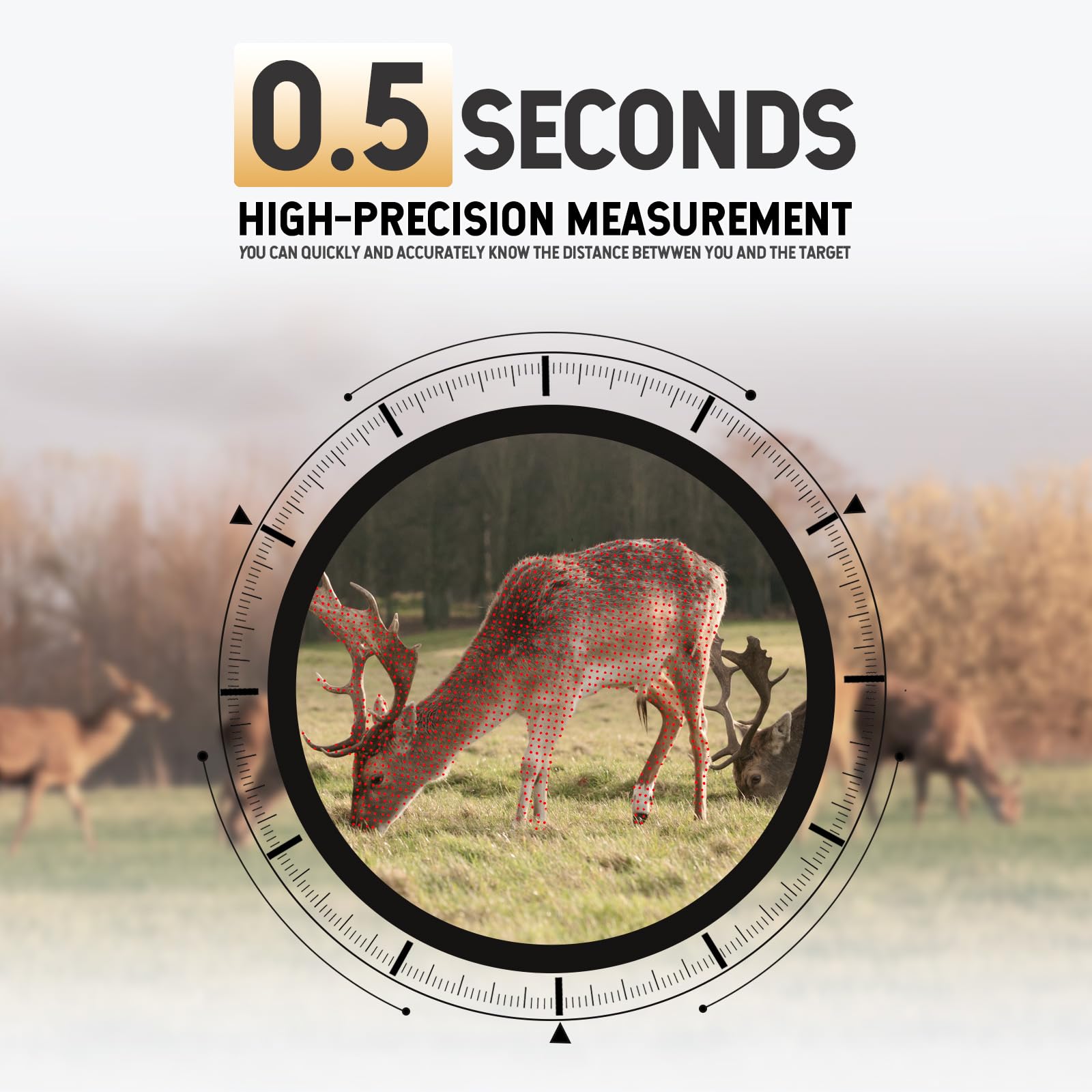 GREEN SHOT Range Finder for Hunting, 1200Y Golf Hunting Rangefinder, 6X Magnification Laser Rangefinder, Waterproof Range Finder for Hunter with Slope Mode, Free Battery, Carrying Case
