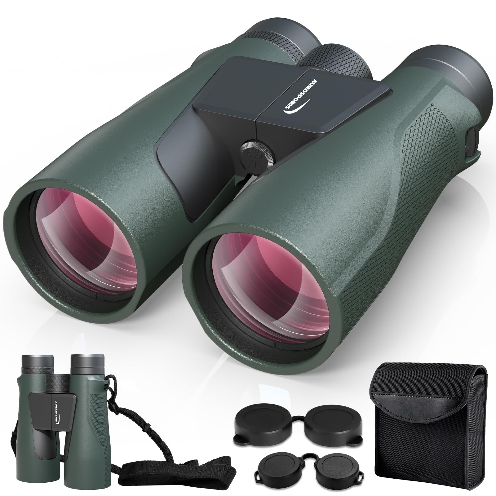 Aurosports 15x56 Binoculars for Adults High Powered - HD Large View Binoculars with Clear Low Light Vision - Lightweight Balance of Features Value Bird Watching Hunting Cruise Travel Gifts for Men