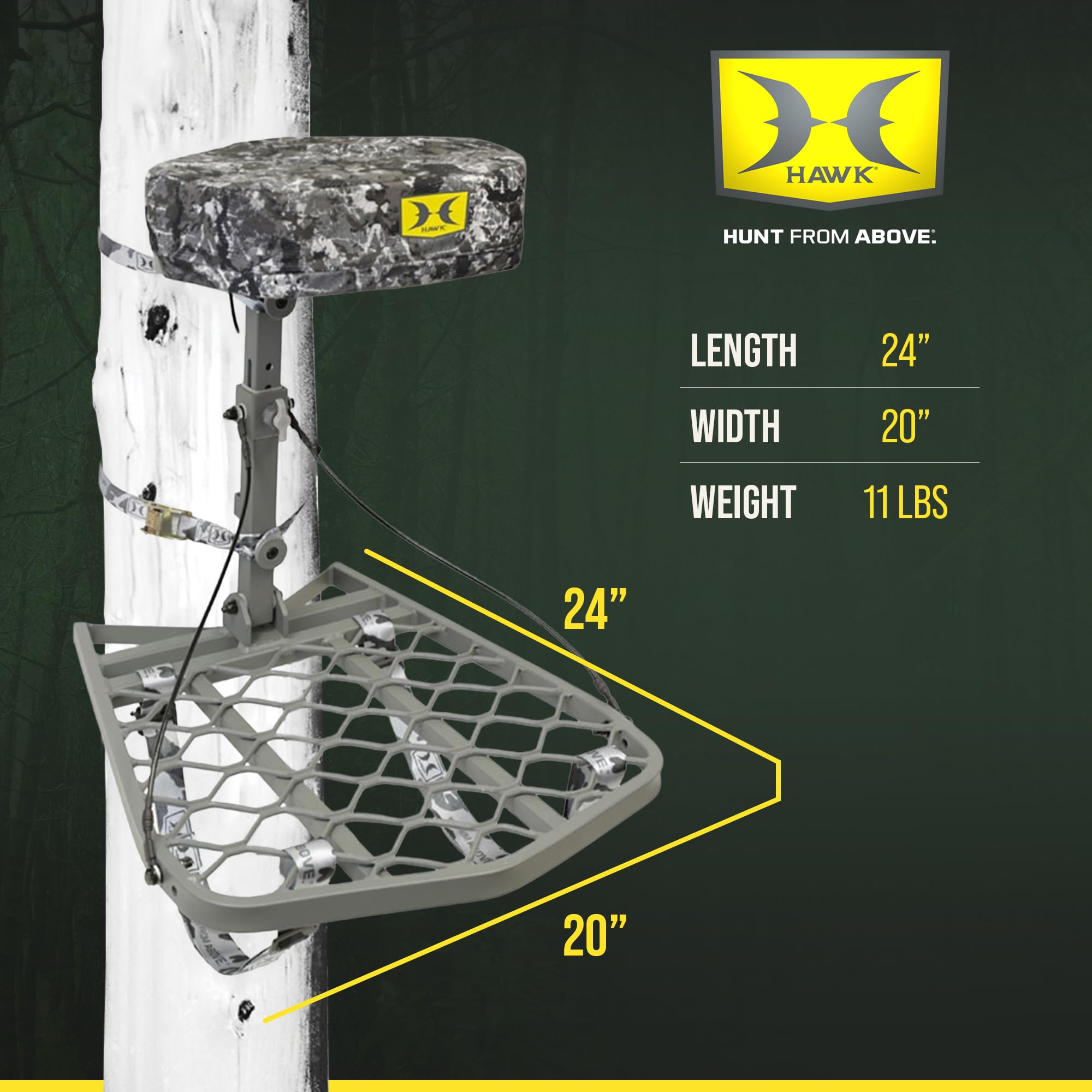 Hawk Helium Ultra Lite Hang-On Tree Stand with Low-Profile Frame and Memory Foam Seat
