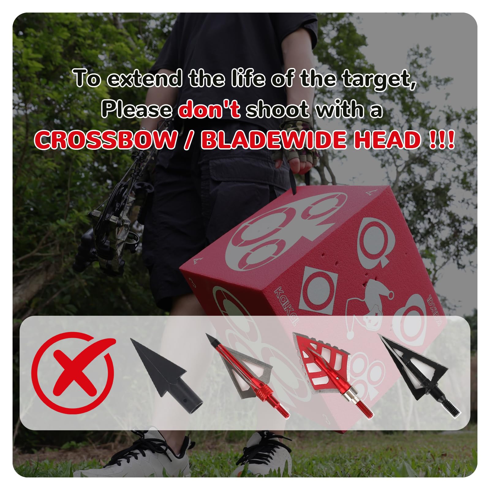 Kalkal Archery Target, 6 Side Foam Archery Target Block with Carry Handle, Easy Arrow Removal, Lightweight Poker Archery Targets for Backyard Practice