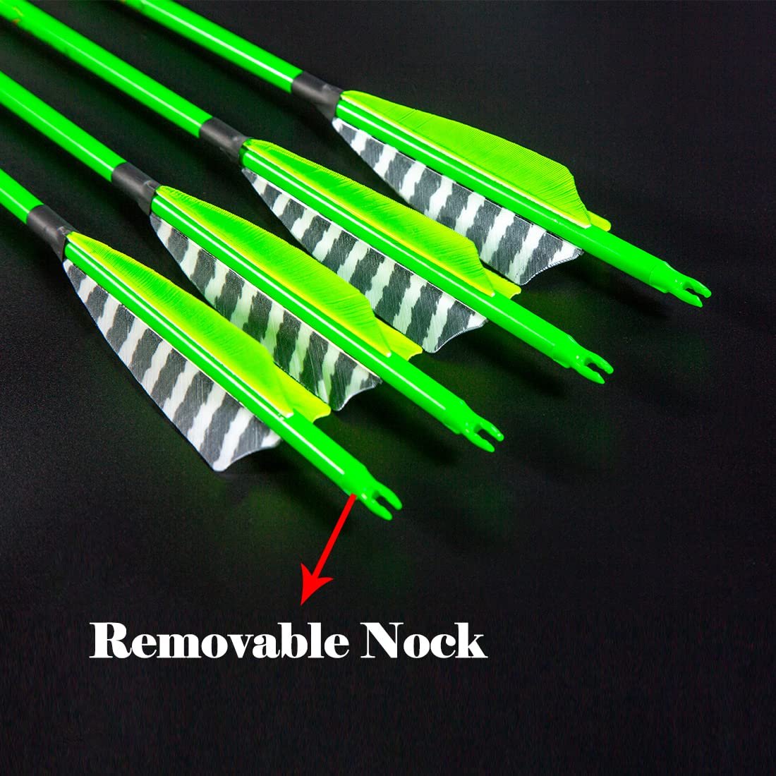QunYing 300 340 400 500 600 Spine Traditional Archery Carbon Feather Arrows 31 Inch for Recurve Compound Bow Longbow Hunting Targets Arrow 12PCS Green 600