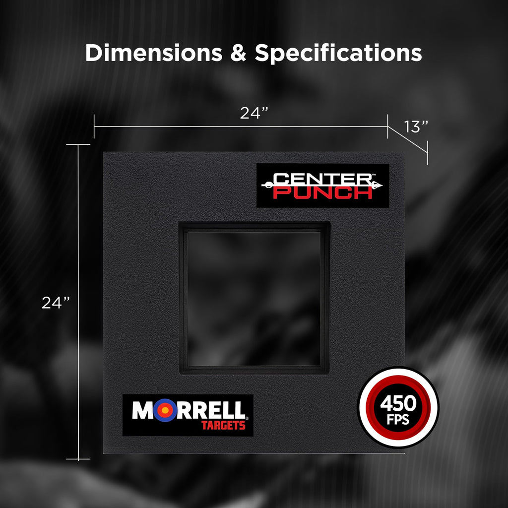Morrell Targets Center Punch 24 Inch Foam Frame with High Roller Insert, Layered Archery Block for Compound Bows and Crossbows, Black/Red