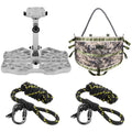 UIIHUNT Complete Tree Saddle Hunting System Kit - Includes 16"x12" Aluminum Saddle Hunting Platform, Gen1 Hunting Saddle, Bridge, Tether & Lineman's Rope for Saddle Hunting