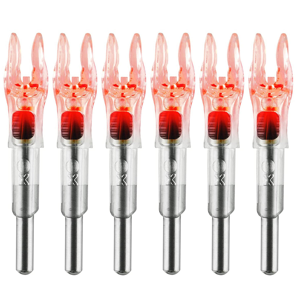 KEAUP 12 Pack X Lighted Nocks Universal Fit for Arrows with ID .204/.233/.244/.246 Light Up Nocks with ON/Off Switch for Archery Hunting