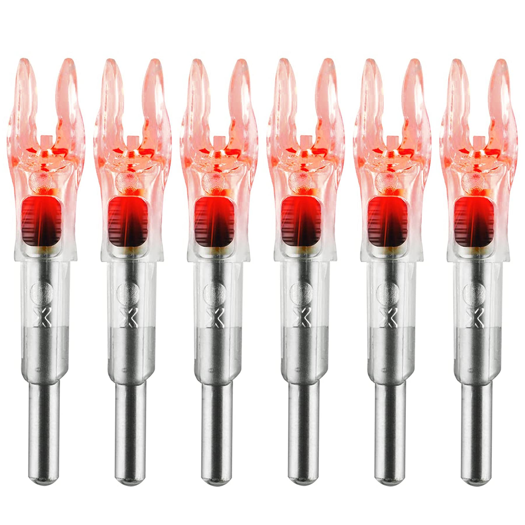 KEAUP 12 Pack X Lighted Nocks Universal Fit for Arrows with ID .204/.233/.244/.246 Light Up Nocks with ON/Off Switch for Archery Hunting