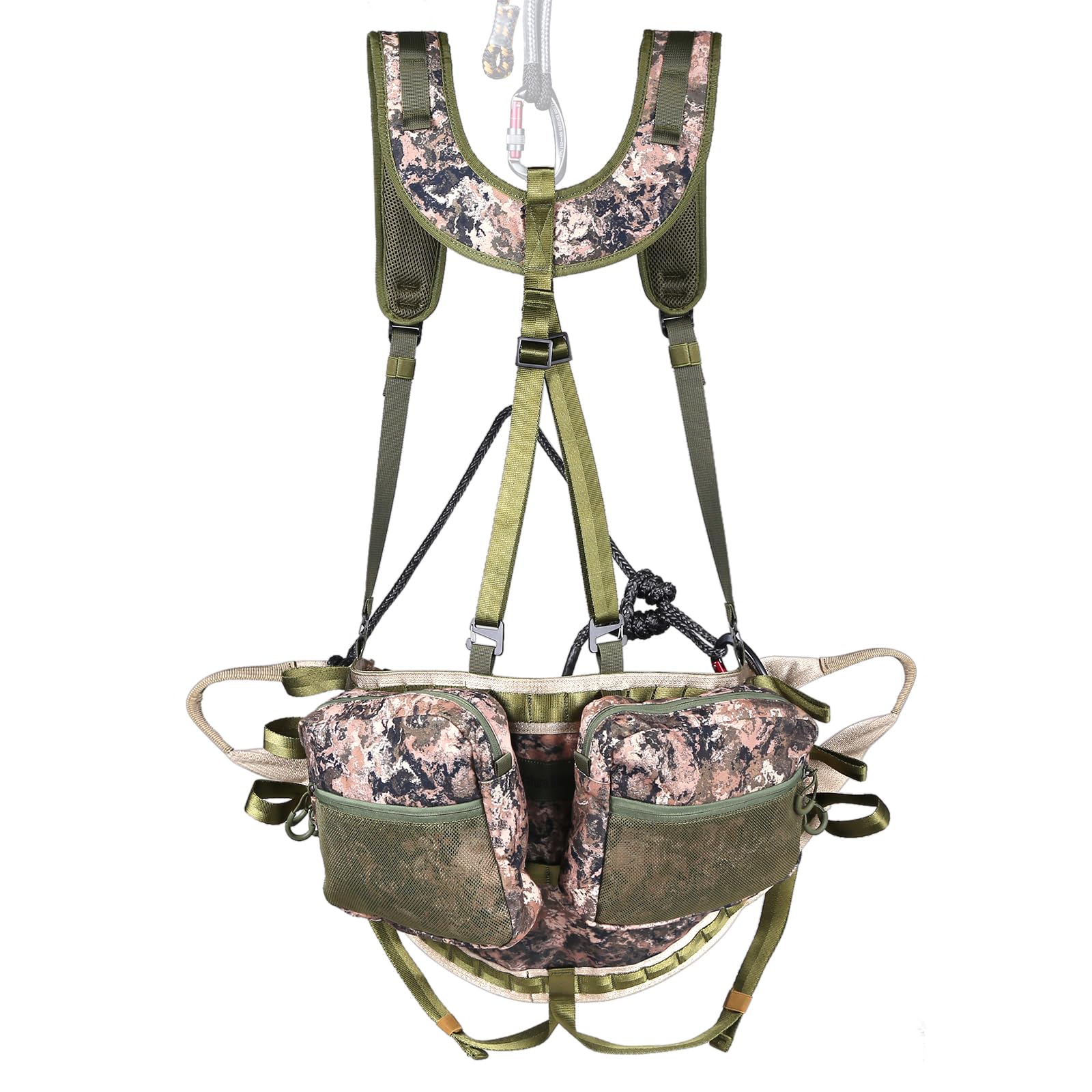 QOGIR Tree Saddle, The Gen 3 Hunting Saddle, Ultra Comfortable Saddle Hunting System Kit, Includes Bridge, Expandable Saddle, 2 x Tree Saddle Dump Pouch and Suspenders, The King of Comfort