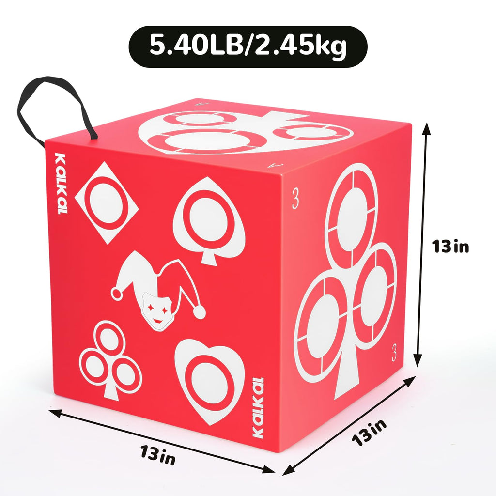 Kalkal Archery Target, 6 Side Foam Archery Target Block with Carry Handle, Easy Arrow Removal, Lightweight Poker Archery Targets for Backyard Practice