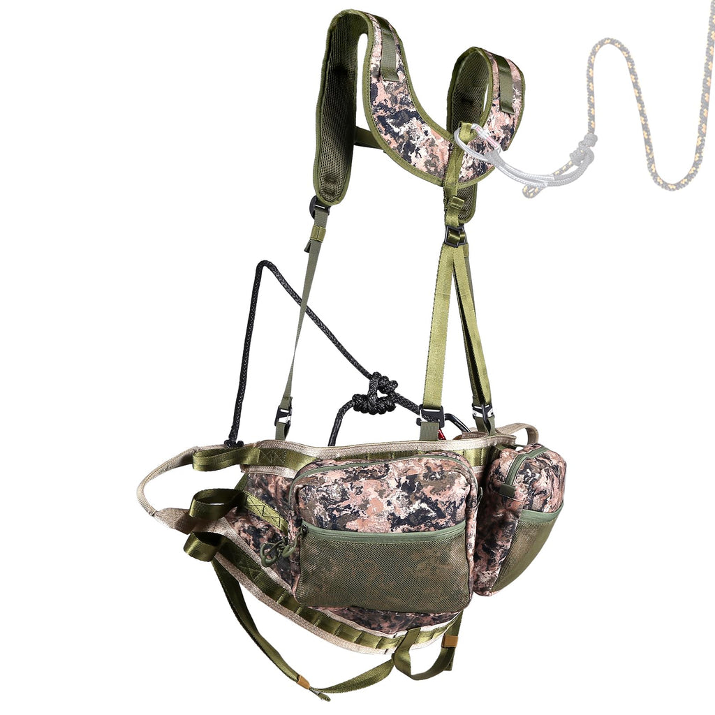 NatureBlend Hunting Saddle The Gen 3, Ultra Comfortable Saddle Hunting System Kit, Includes Bridge, Expandable Saddle, 2 x Tree Saddle Dump Pouch and Saddle Harness, The King of Comfort Has Arrived!