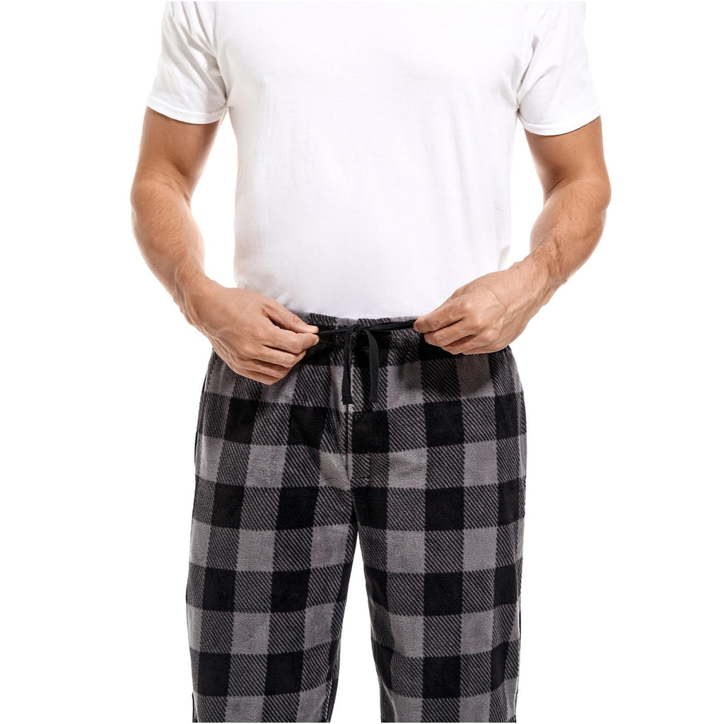 DG Hill Fleece Lounge Pants - Sleepwear Plaid PJs with Pockets Microfleece PJ - Flannel Mens PJ Pajama Pants Bottoms