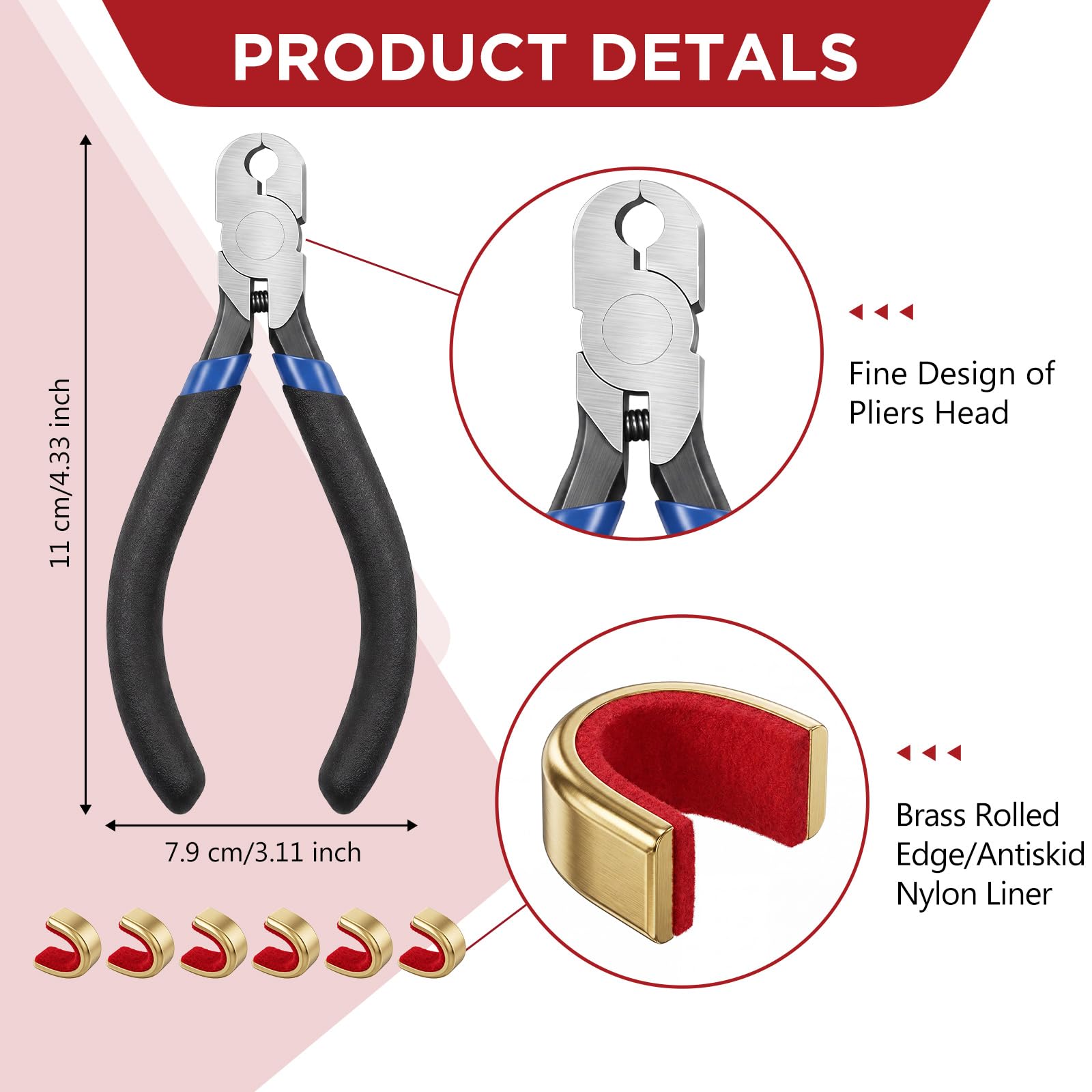 Zonon Bow String Nocking Points Pliers Strings Knock Set T Shape Bow Square Ruler Nocking Buckle Pliers Recurve Turning Kit Archery(Red)