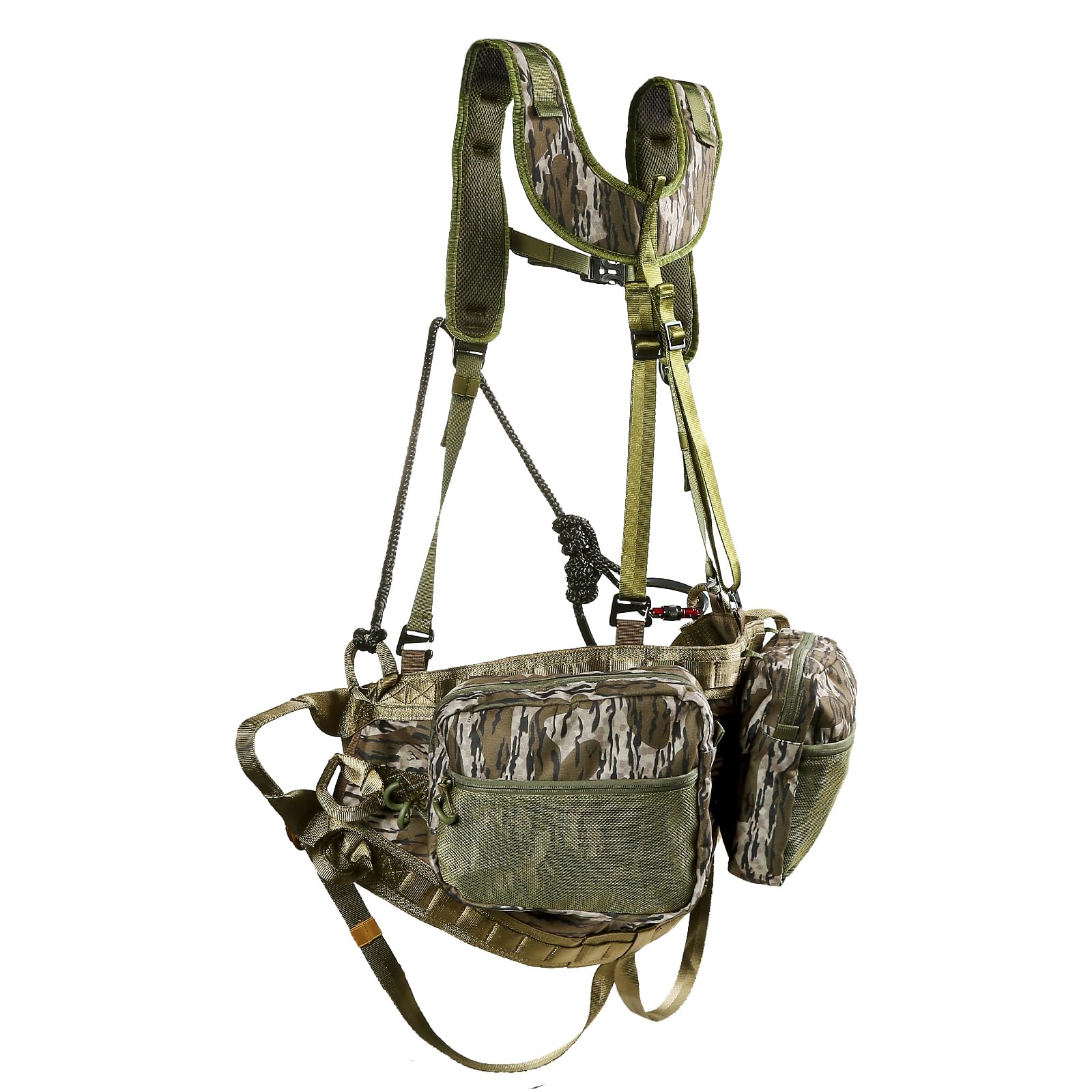 UIIHUNT Hunting Saddle, The Gen 3 Hunting Saddle, Lightweight Tree Saddle, Comfortable Saddle Hunting Kit, Includes Bridge, Expandable Saddle, 2X Tree Saddle Dump Pouch and Suspenders