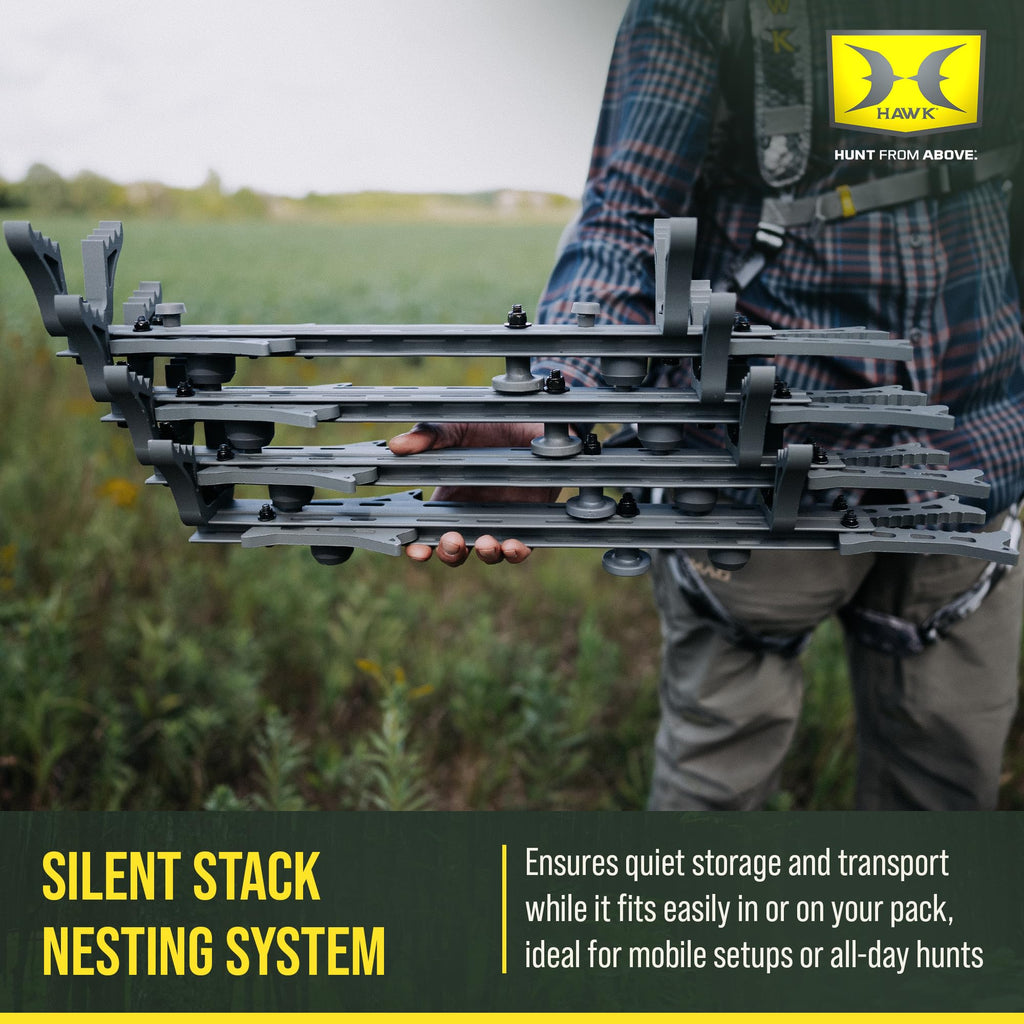 Hawk 4-Pack Lightweight Non-Slip Aluminum Climbing Sticks, Tree Stand Hunting Gear and Platform, Helium, 20" - Portable Safety Accessories & Mobility Equipment for Deer Hunters, Climbers & Shooters