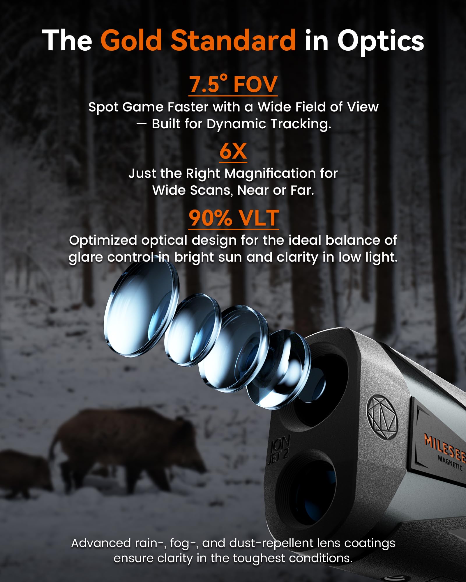 MILESEEY Hunting Rangefinder, 2000+ Yards Rechargeable Laser Range Finder with Bow Hunting Mode, Horizontal Distance/Angle/Scan, 7X Magnification, Waterproof Archery Shooting Rangefinder with Magnet