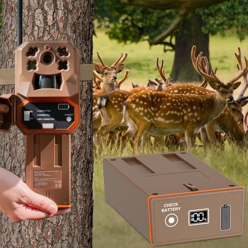 UthCracy 4-Pack Rechargeable Battery Pack for Moultrie Edge Cellular Trail Camera - 20W PD Fast Charing & Digital Display - Replacement Battery for Moultrie Edge, Edge Pro, Edge 2, Edge 2 Pro, Edge 3