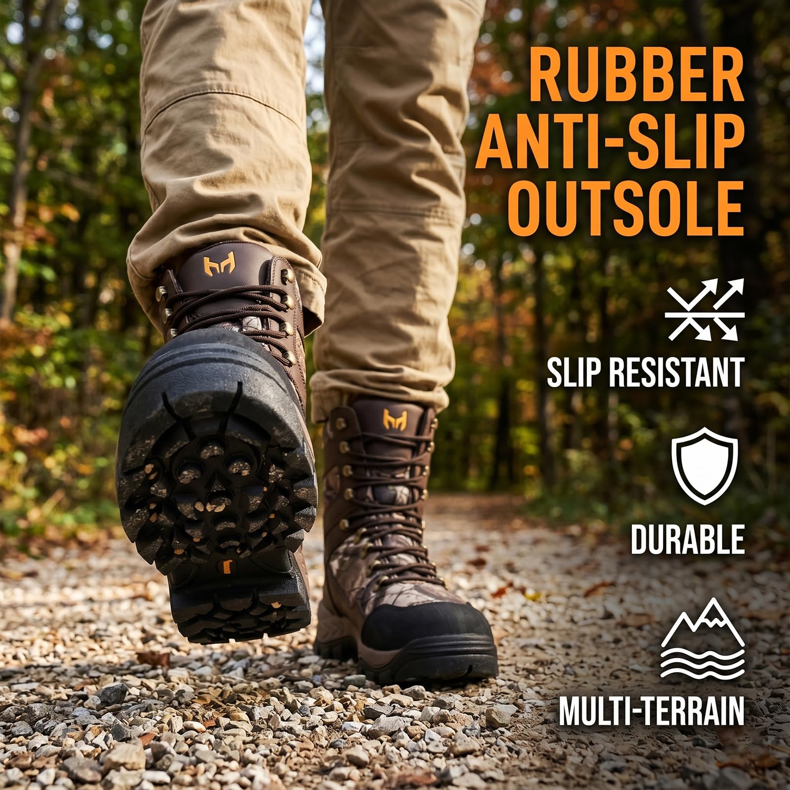 Men's Hiking Hunting Boots - Waterproof Leather & Shock-Absorbing EVA Midsole - Breathable Next Camo G2 Shoes for Rugged Trails & Trekking (Next Camo G2, Size 7)