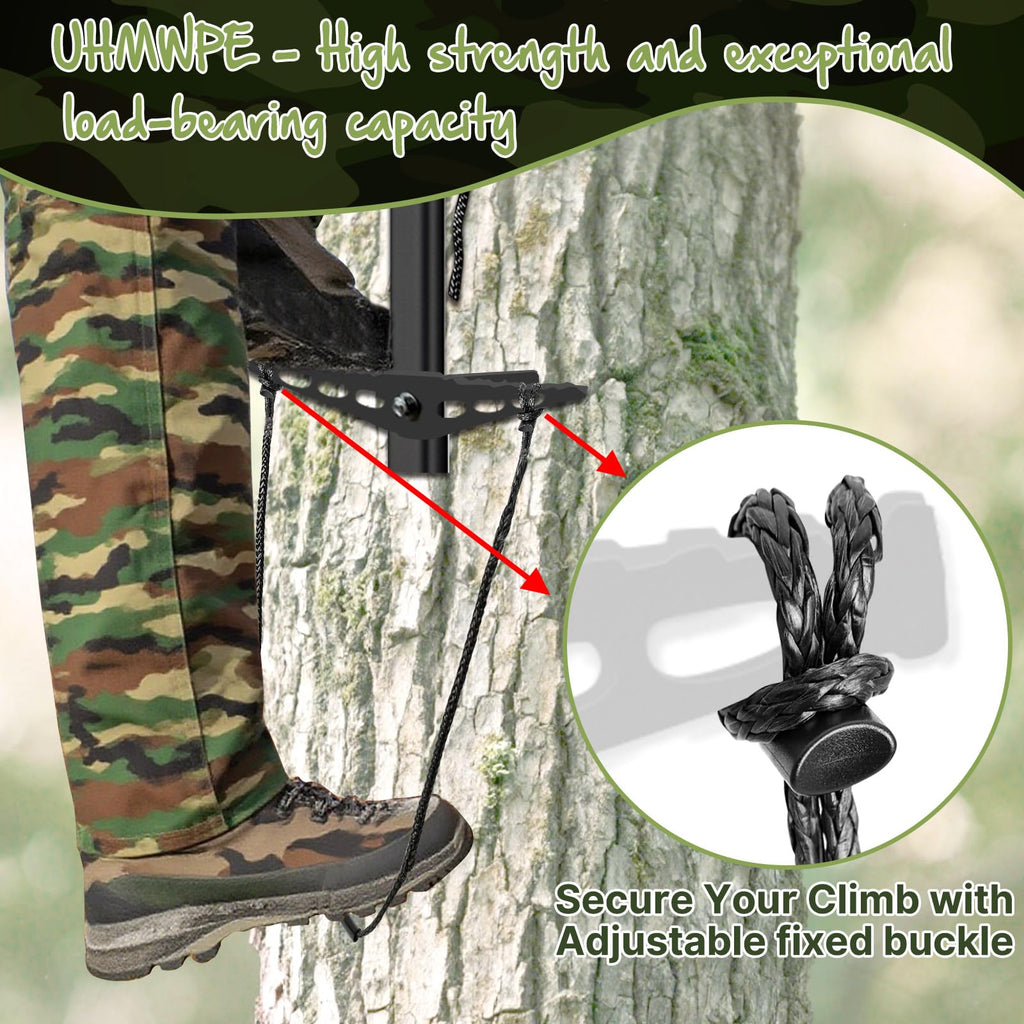 Climbing Stick Aider for Hunting - 2pc UHMWPE Single Step Aider,Cable Aiders for Climbing Sticks,Lightweight Rope Ladder Tree Stand Step,Sturdy Load-Bearing Ring of Steps Tree Saddle Accessories