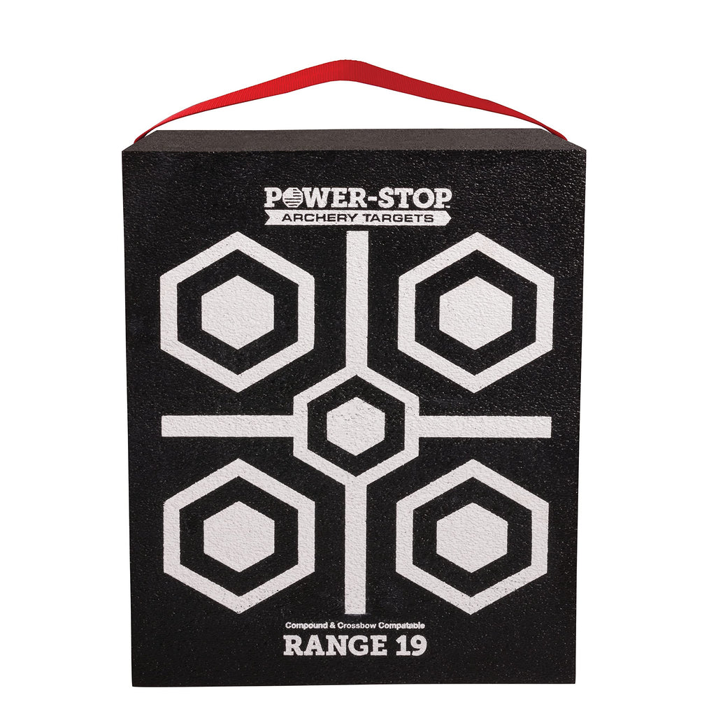 Power-Stop Archery Targets - 19" High-Density Block Target - 350fps Foam Target Block for Broadheads and Field Tips…
