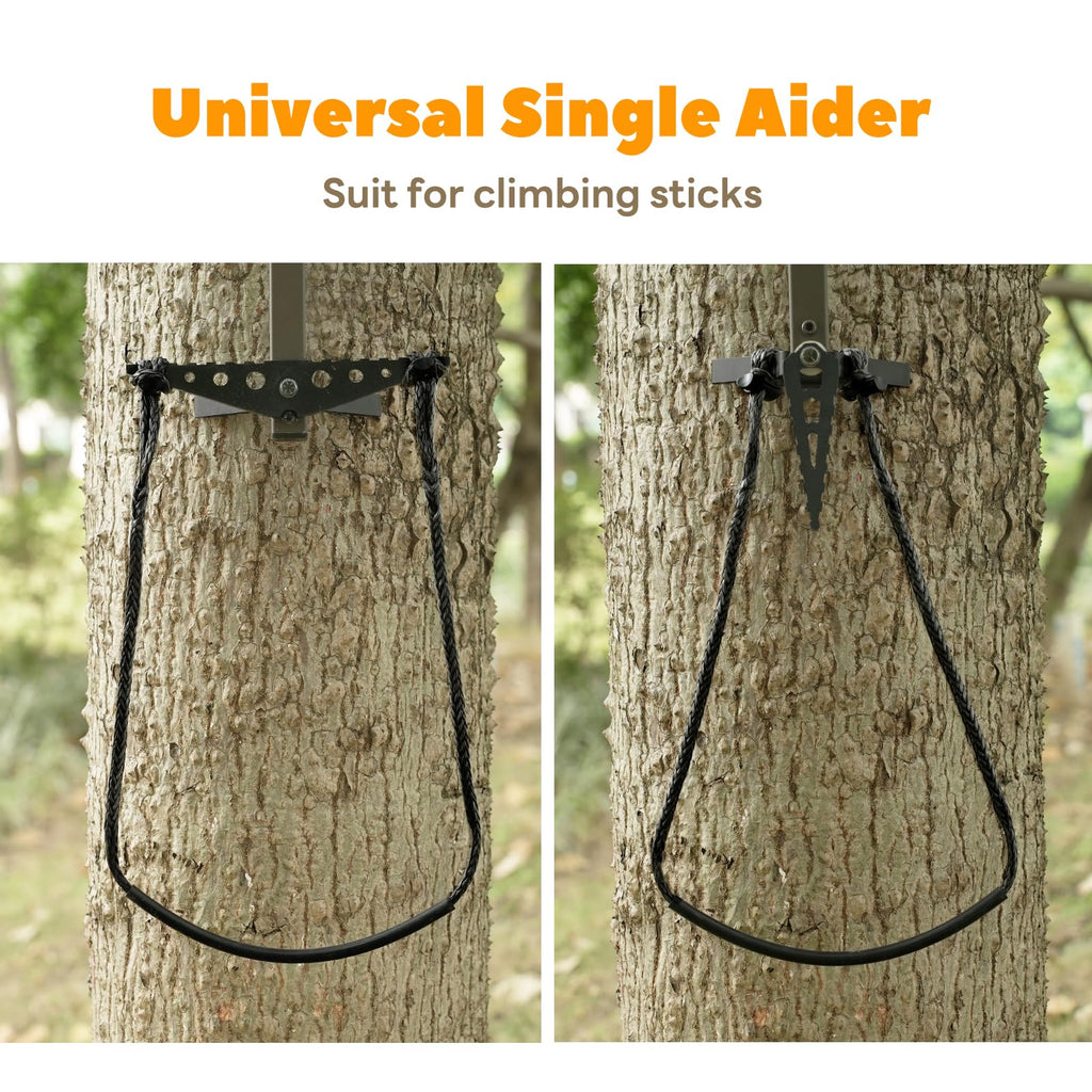 ZIVOXIA Climbing Stick Aider for Hunting, Daisy Chain Single Step Aider, Hand-Braided 1.5Ft Lightweight Rope Ladder Tree Stand Step - Weighs Only 1.6 Ounces