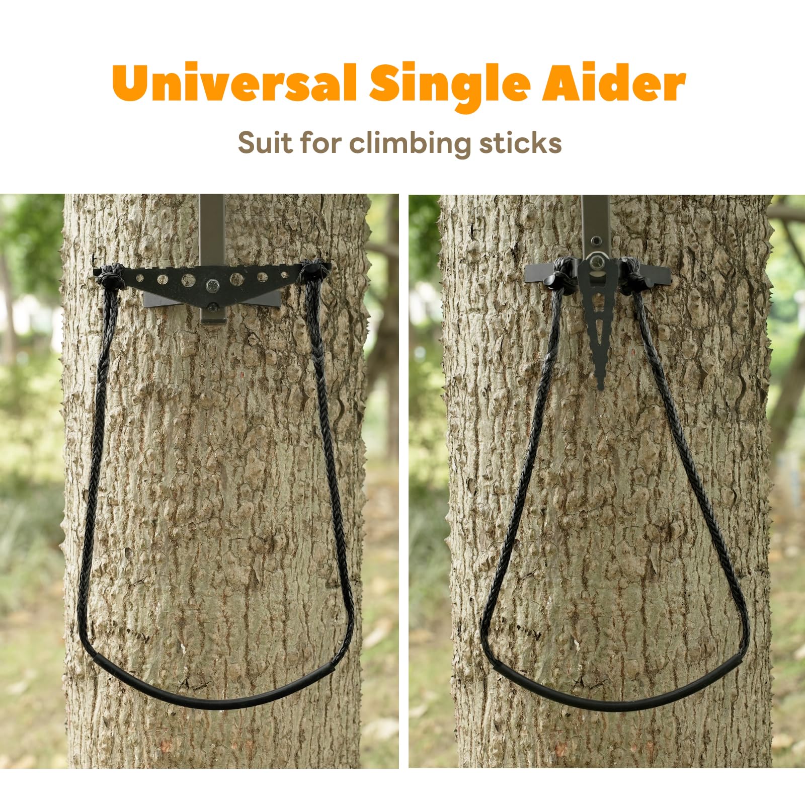 ZIVOXIA Climbing Stick Aider for Hunting, Daisy Chain Single Step Aider, Hand-Braided 1.5Ft Lightweight Rope Ladder Tree Stand Step - Weighs Only 1.6 Ounces